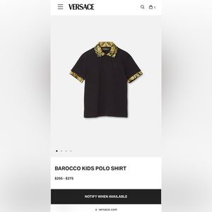 Versace Black and Gold Kids Polo Shirt